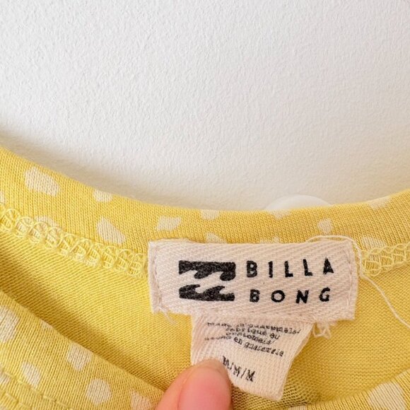 Billabong Soft Tomboy Tank Midi Dress Yellow Polka Dot Size Medium - Picture 8 of 8